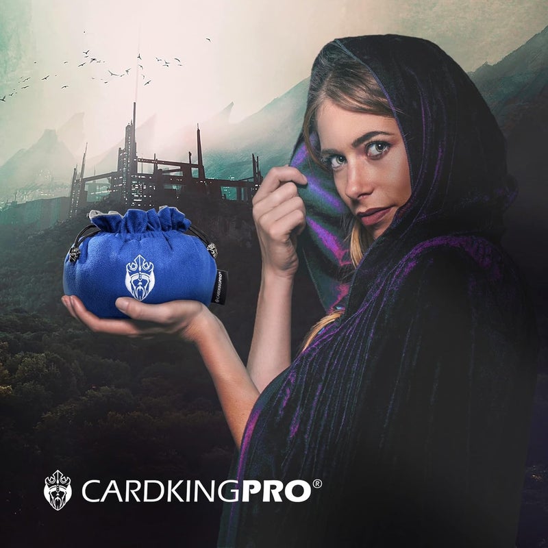 CARDKINGPRO Immense Dice Bags with Pockets - Blue - Capacity 150+ Dice - Great Organizer for Dice Hoarders, Perfect for Dungeons and Dragons [Patented Design] - Image 4