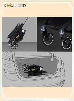Hompenny Travel Lightweight Baby Stroller｜One-Hand Fold · Large Wheels with Suspension · Anti-Tip Safety · Pull-to-Go Design for Easy Outings  - Image 5