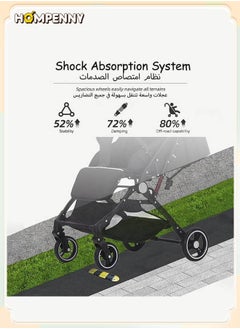 Hompenny Travel Lightweight Baby Stroller｜One-Hand Fold · Large Wheels with Suspension · Anti-Tip Safety · Pull-to-Go Design for Easy Outings  - Image 4