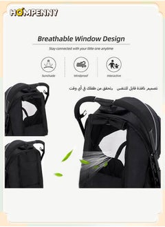 Hompenny Travel Lightweight Baby Stroller｜One-Hand Fold · Large Wheels with Suspension · Anti-Tip Safety · Pull-to-Go Design for Easy Outings  - Image 3