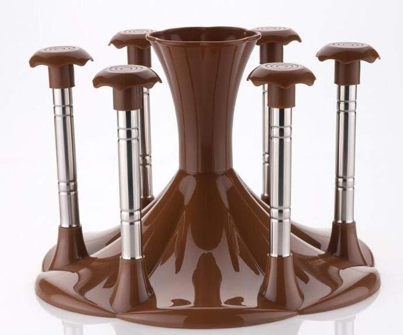 TDO Glass and Spoon Organiser for 6 Glasses and Cutlery Glass Stand Made Stainless Steel and Virgin Plastic COFFEE - Image 3