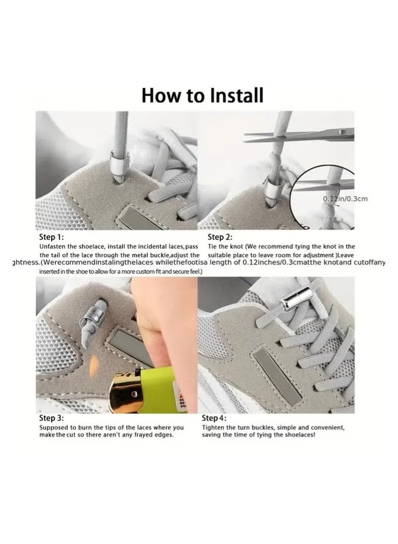 3 أزواج من أربطة الأحذية المرنة بدون رباط، أربطة أحذية بدون رباط مقاس واحد يناسب جميع البالغين والأطفال، أربطة أحذية قوية (3 ألوان) - Image 2