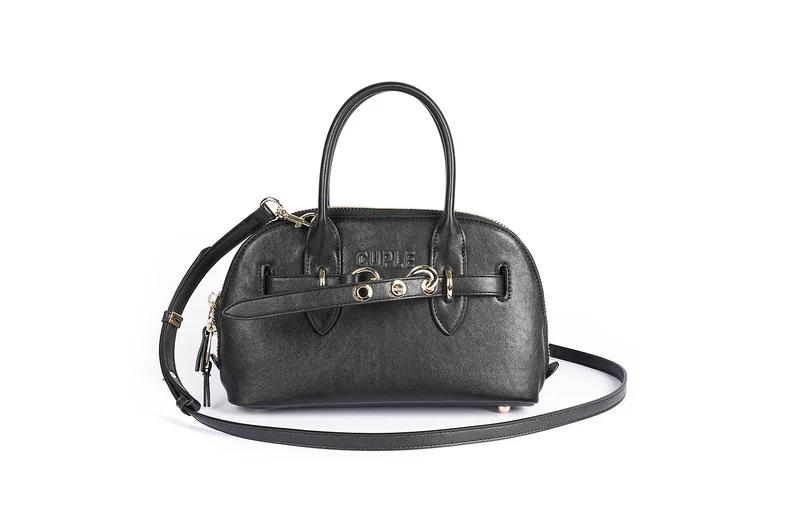 Cuple rounded satchel-style faux leather handbag