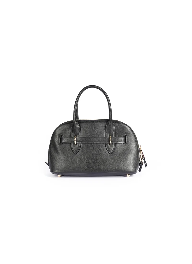 Cuple rounded satchel-style faux leather handbag