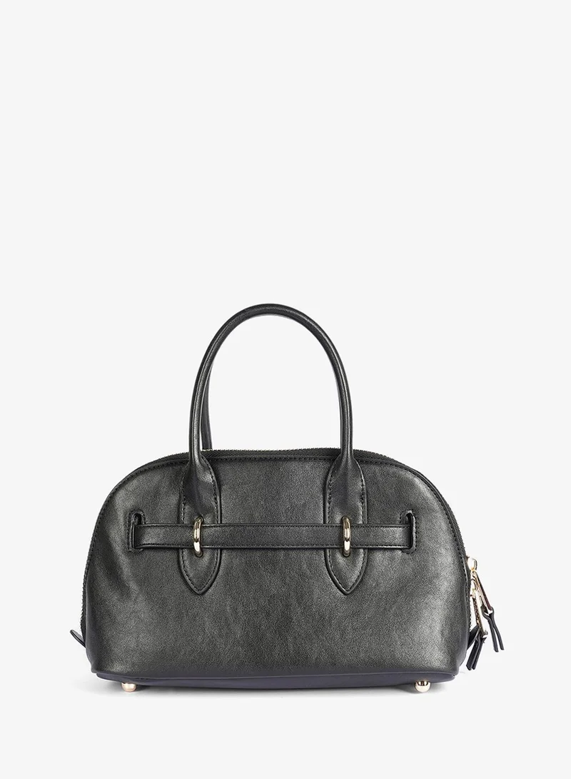 Cuple rounded satchel-style faux leather handbag