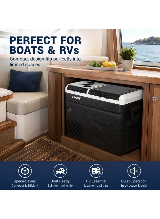 CRONY IC36 36L Home and Car Vehicle Refrigerator With Ice Machine Bottle Opener Cup Holder Car Battery Protection - Image 2