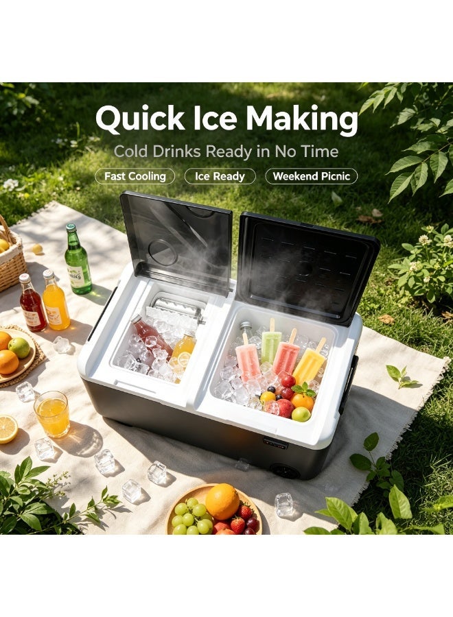 CRONY IC36 36L Home and Car Vehicle Refrigerator With Ice Machine Bottle Opener Cup Holder Car Battery Protection - Image 3