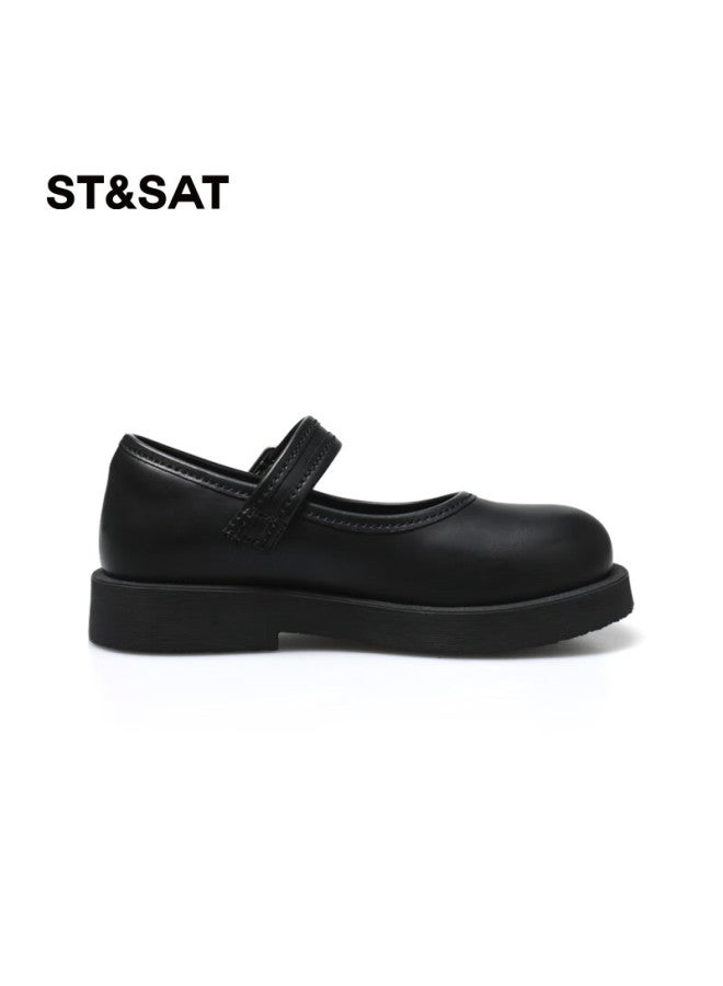 St&Sat Saay Girls' Leather Shoes New Fashion Soft-soled Princess Shoes, Single Shoes, Performance Shoes, Black, Size 30 - Image 4