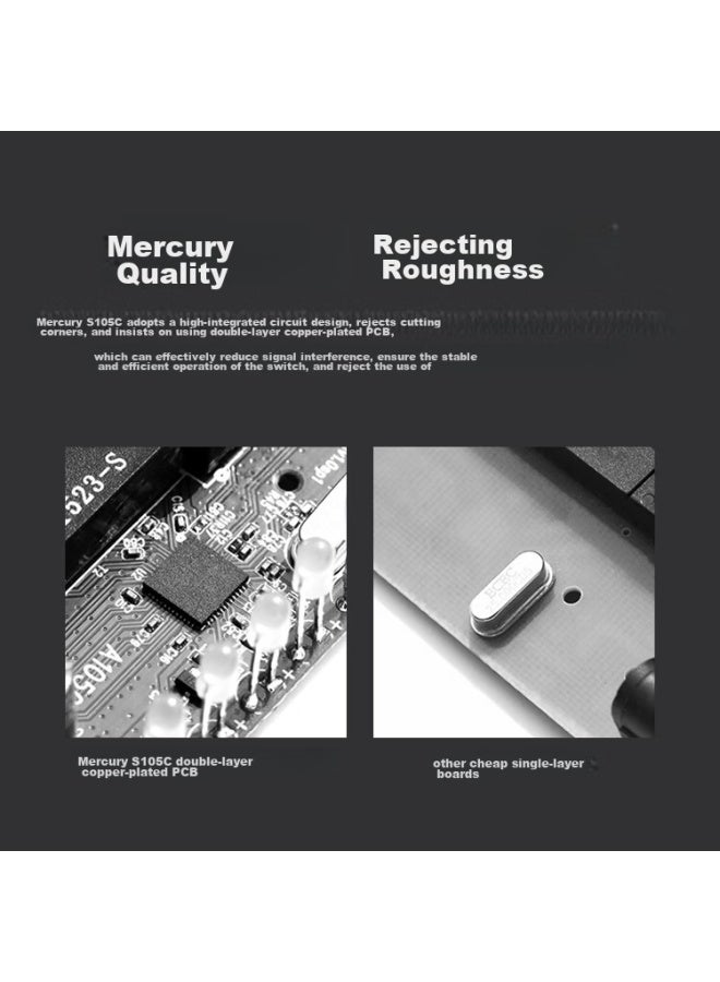 Mercury S105c 5-port 100mbps Switch, 4-port Ethernet Network Splitter, Home And Dormitory Surveillance Distributor - Image 2
