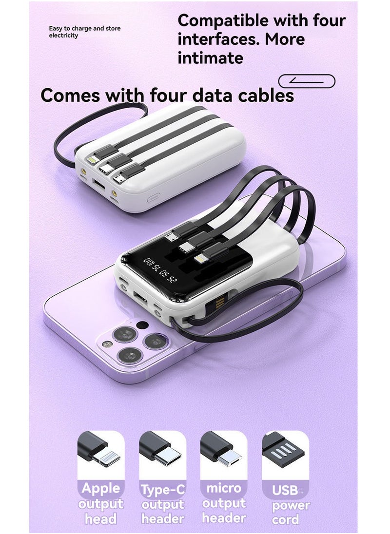 JEEJPV JEEJPV Charging bank 20000 mah USB large capacity portable fast charge mobile power supply white  - Image 2