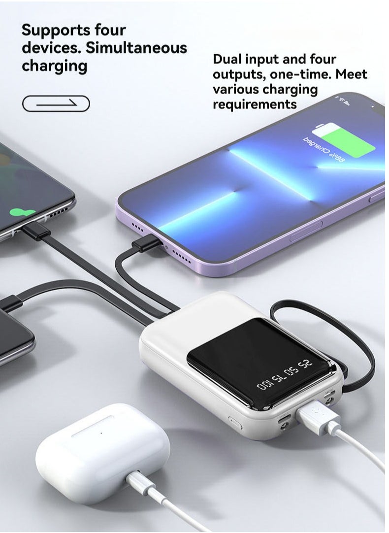 JEEJPV JEEJPV Charging bank 20000 mah USB large capacity portable fast charge mobile power supply white  - Image 4