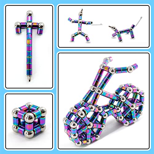 TTzycc Magnetic Pen With 13 Rings Decompression Magnet Metal Fidget Pen Creative Toy That Writes Intellectual Learning and Stress Reduction Gift for Family or Friends - Image 5