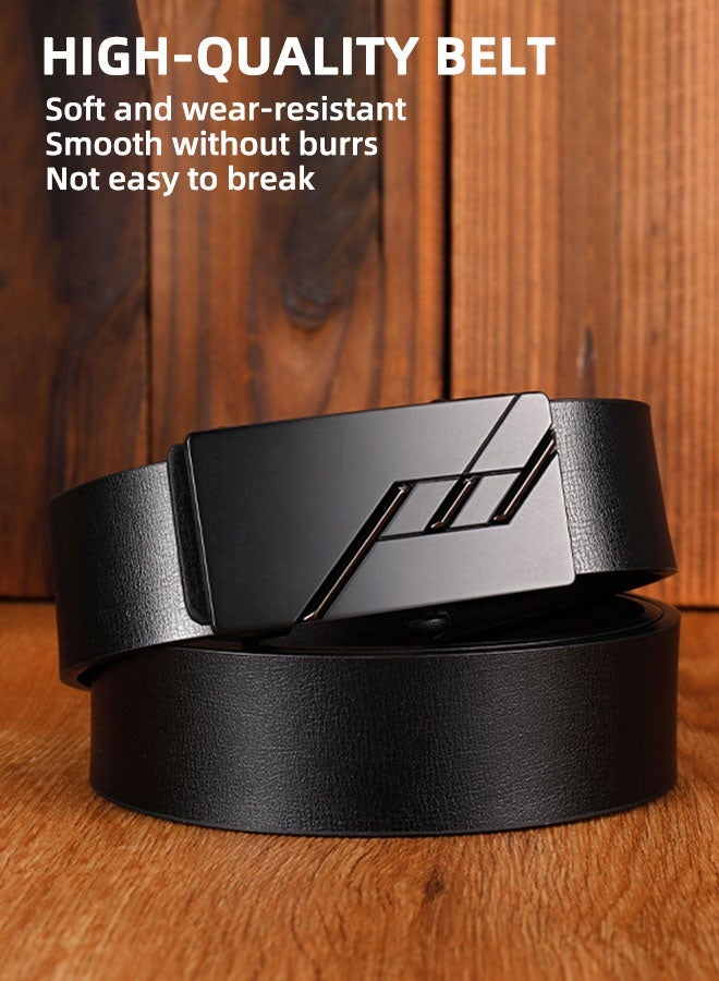 Men's Belt Automatic Buckle Waist Belt Men's Casual Business Men's Belt(120cm) - Image 3