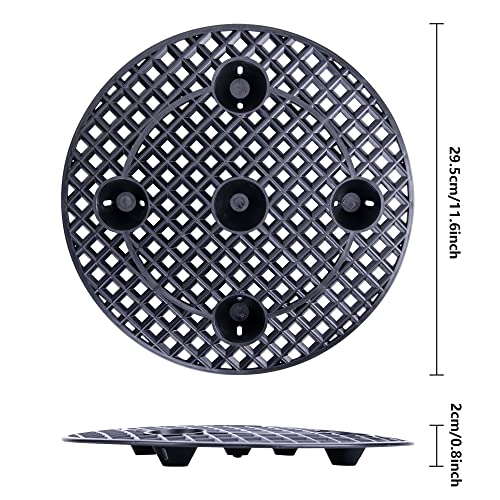 LFUTARI 4PCS Plant Level Pot Elevator Plant Stands 12inch Plant Pot Saucer for Prevent Rot and Damage on Patio Deck 30cm4pcs Black - Image 3