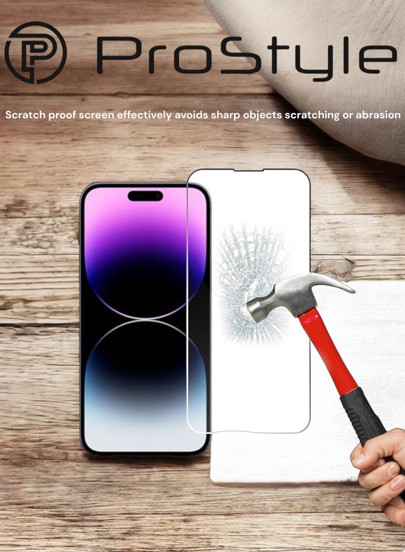 Prostyle iPhone 14 Pro Screen Protector Tempered Glass 9H Hardness Crystal Clear Bubble Free Anti Scratch Anti Fingerprint Full Coverage - Image 5