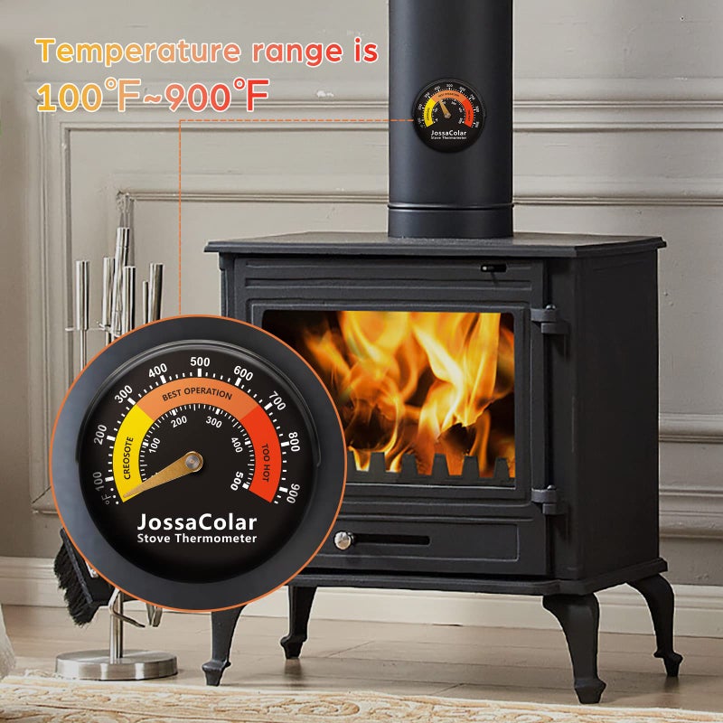 JossaColar JossaColar Wood Stove Thermometer Magnetic Stove Pipe Thermometers Stove Temperature Gauge Fireplace Thermometer Flue Thermometer for Avoiding Stove Fan Damaged by Overheat  - Image 3