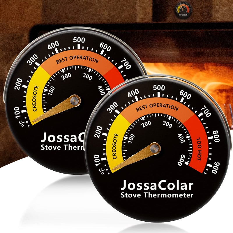 JossaColar JossaColar Wood Stove Thermometer Magnetic Stove Pipe Thermometers Stove Temperature Gauge Fireplace Thermometer Flue Thermometer for Avoiding Stove Fan Damaged by Overheat  - Image 1