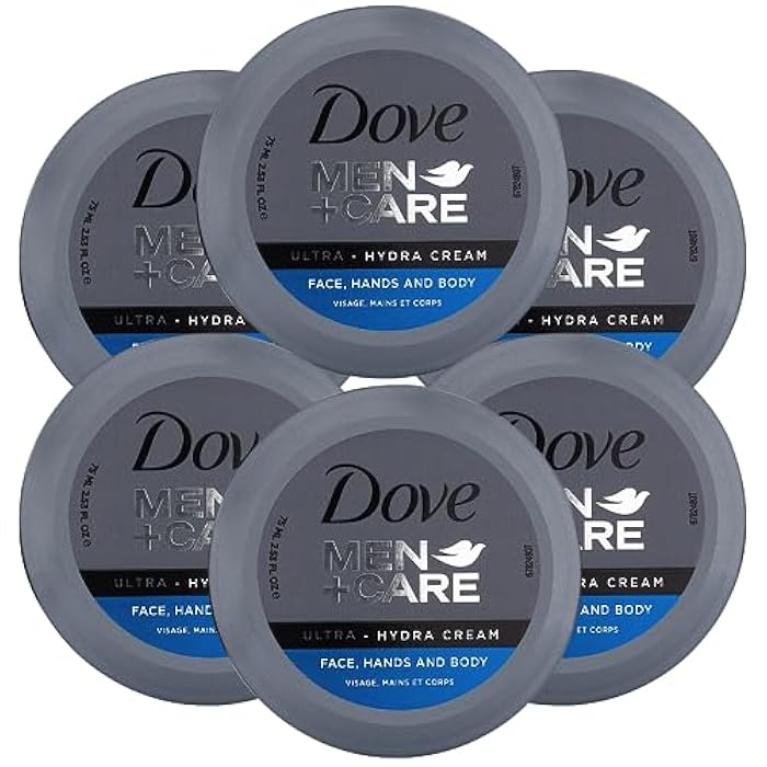 Dove Men+Care Ultra Hydra Cream, Face, Hands and Body care, All Skin Types, 6 Pack of 2.53 Oz Each - Image 1