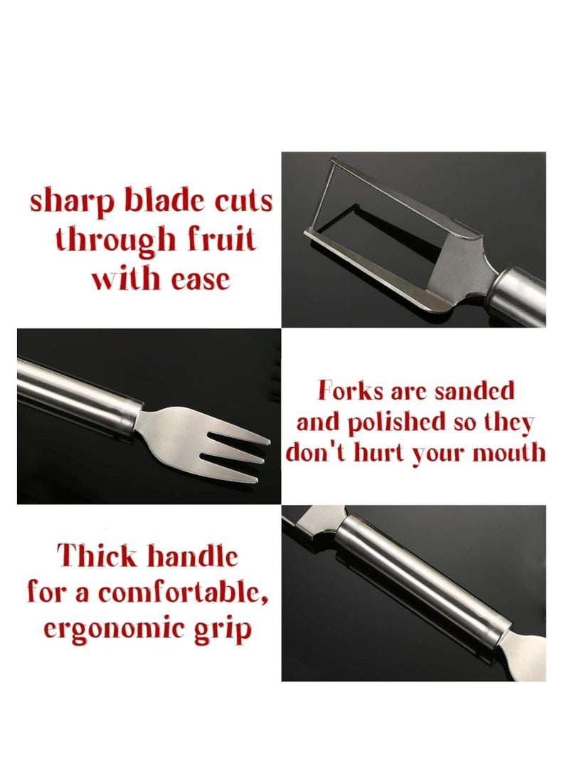 Watermelon Cutter 2Pcs, 2-in-1 Stainless Steel Fruit Cutter, 2025 New Upgrade Dual Head Watermelon Fork Slicer Tool, Summer Fruit Cutting Home Kitchen Gadgets - Image 4