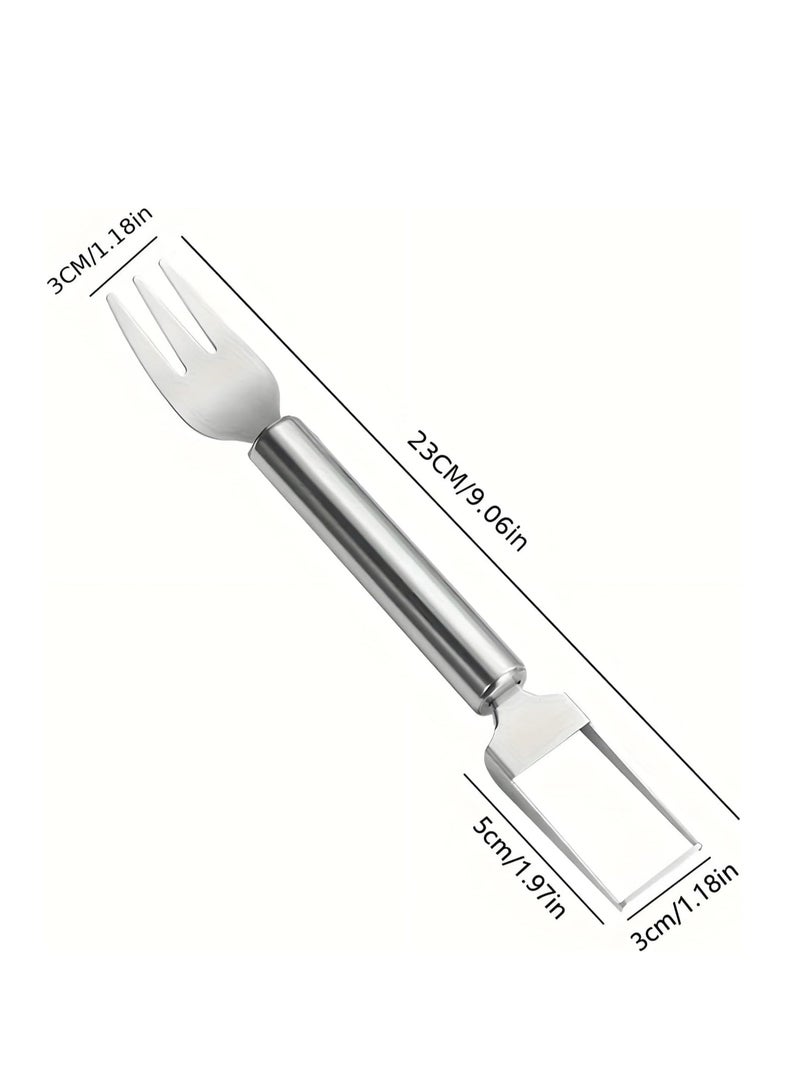 Watermelon Cutter 2Pcs, 2-in-1 Stainless Steel Fruit Cutter, 2025 New Upgrade Dual Head Watermelon Fork Slicer Tool, Summer Fruit Cutting Home Kitchen Gadgets - Image 3