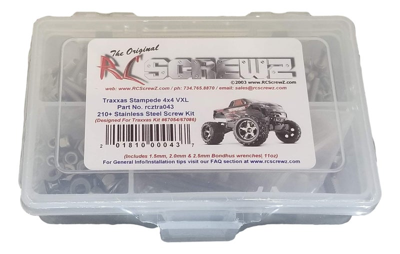 RC Screwz Tra043 - Compatible with Traxxas Stampede 4x4 VXL Stainless Steel Screw Kit - Image 1