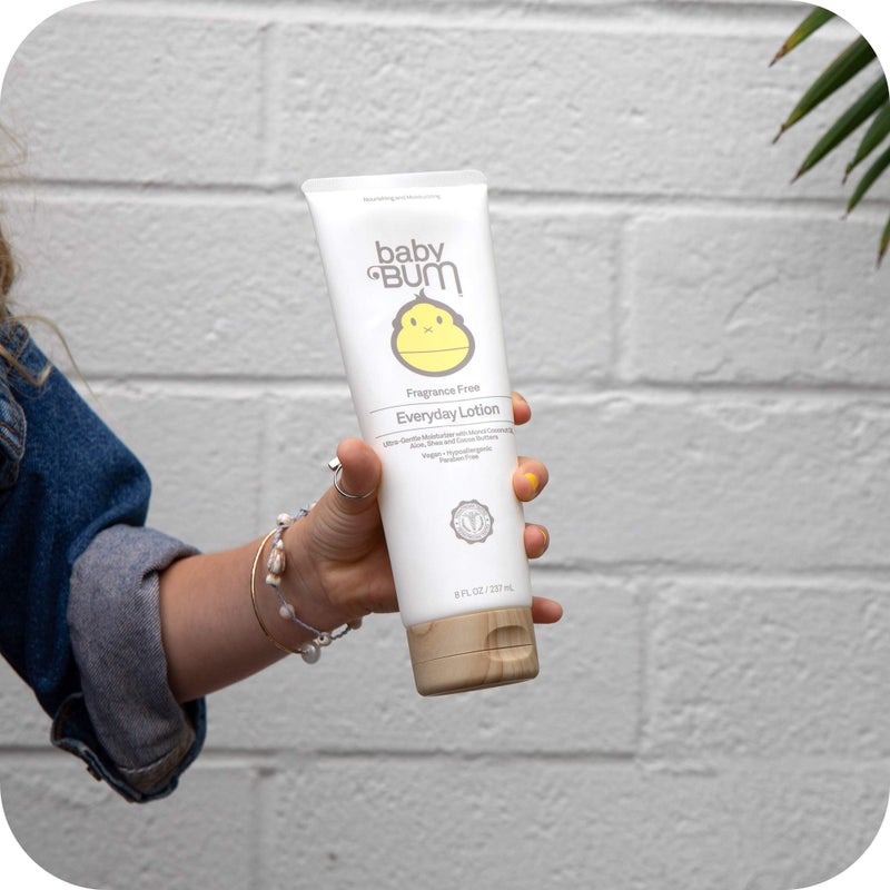 Sun Bum Baby Bum Everyday Lotion | Moisturizing Baby Body Lotion for Sensitive Skin with Shea and Cocoa Butter| Fragrance Free| Gluten Free and Vegan | 8 FL OZ (Pack of 1) - Image 4