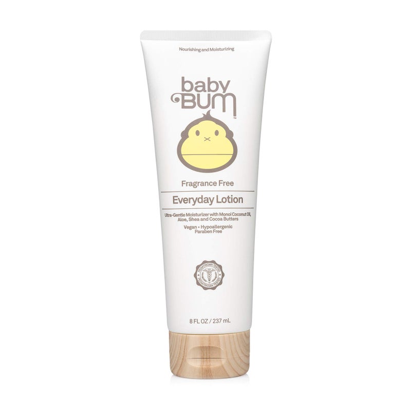 Sun Bum Baby Bum Everyday Lotion | Moisturizing Baby Body Lotion for Sensitive Skin with Shea and Cocoa Butter| Fragrance Free| Gluten Free and Vegan | 8 FL OZ (Pack of 1) - Image 1