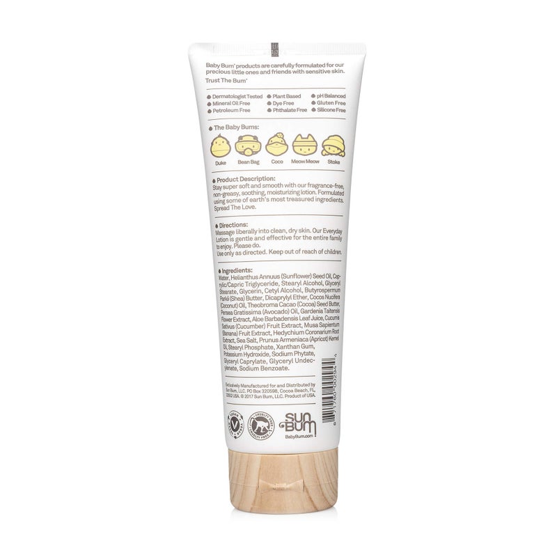 Sun Bum Baby Bum Everyday Lotion | Moisturizing Baby Body Lotion for Sensitive Skin with Shea and Cocoa Butter| Fragrance Free| Gluten Free and Vegan | 8 FL OZ (Pack of 1) - Image 2