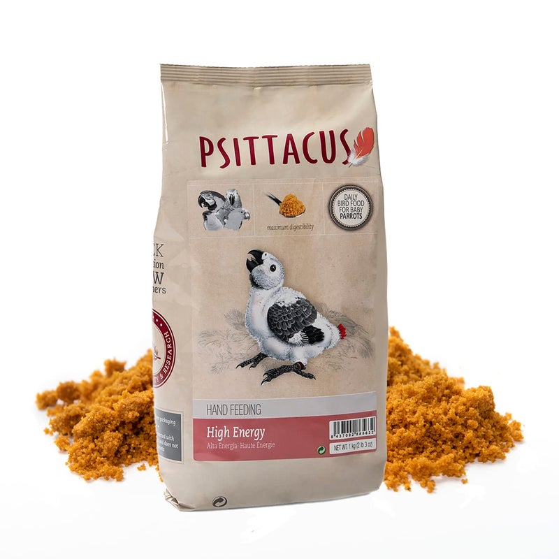 Psittacus High Energy HandFeeding Formula 22 lb Diet for Baby African Greys Macaws and Other African Parrots Premium Food for Birds 100 noGMO