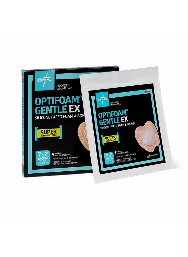 Medline Medline Optifoam Gentle EX Bordered Foam Adhesive Dressing, 7" x 7" Sacral (5 Count) - Image 5