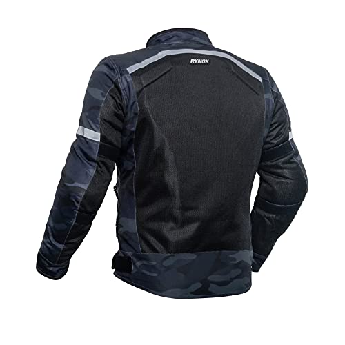 Rynox Urban X - Mesh Motorcycle Riding Jacket | Impact Protection | Abrasion Resistance - Dark Camo Black, Small - Image 2