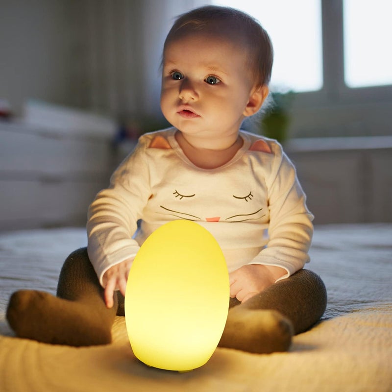 Borelor 8-inch LED Egg Shape Night Light, 16 Color Changing Rechargeable Mood Lamp with Remote Control, Dimmable Decorative Lighting for Home/Party/Wedding/Lawn Decoration(Feet Version) - Image 4