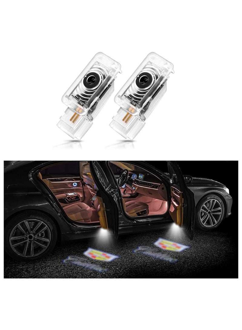 MUNTAQI 2PCS Car Door LED Logo Light Replacement for Cadillac, 3D Ghost Shadow Puddle Lights Never Fade 3D LED Car Light Car Door Logo LED Ghost Shadow Light LED Logo Shadow Lights for CT6 XT4 XT5 XTS ATS SRX - Image 1