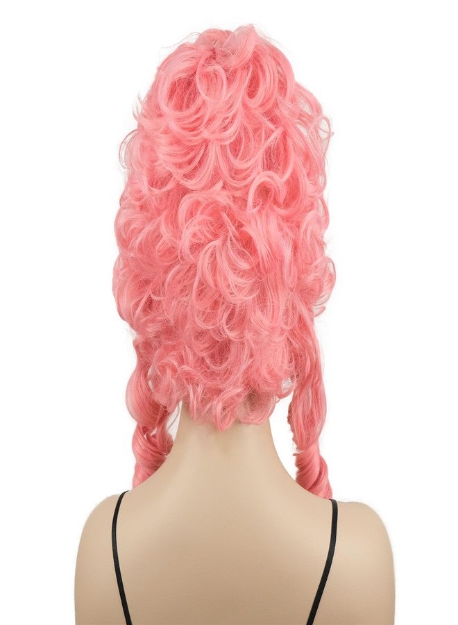 ايمول شعر مستعار وردي مجعد من إيمول للنساء، شعر مستعار على شكل خلية نحل، شعر مستعار بتصميم ملكة عتيقة، زي تنكري للهالوين، شعر لحفلات التنكر - Image 5