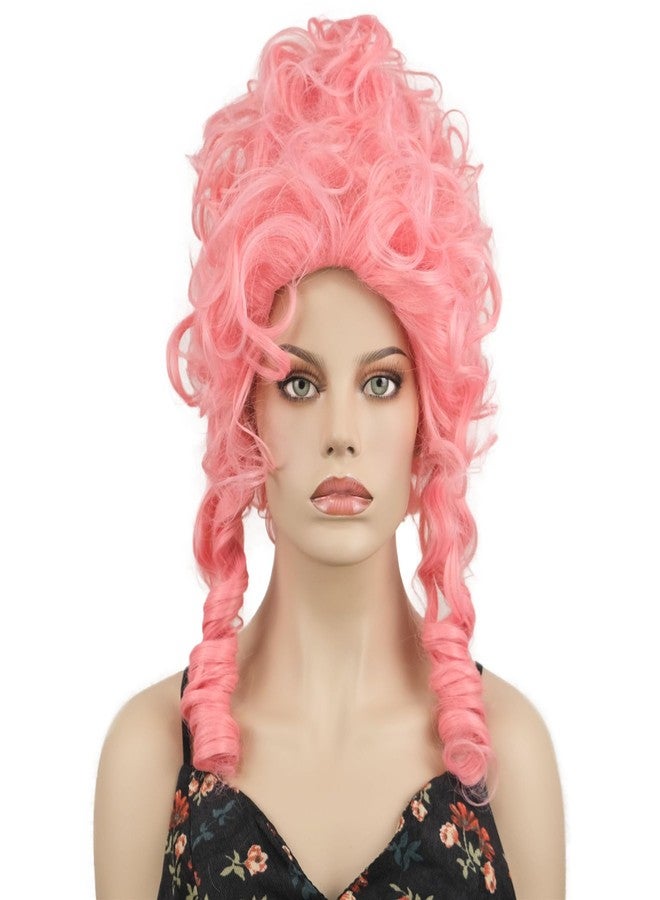 ايمول شعر مستعار وردي مجعد من إيمول للنساء، شعر مستعار على شكل خلية نحل، شعر مستعار بتصميم ملكة عتيقة، زي تنكري للهالوين، شعر لحفلات التنكر - Image 4