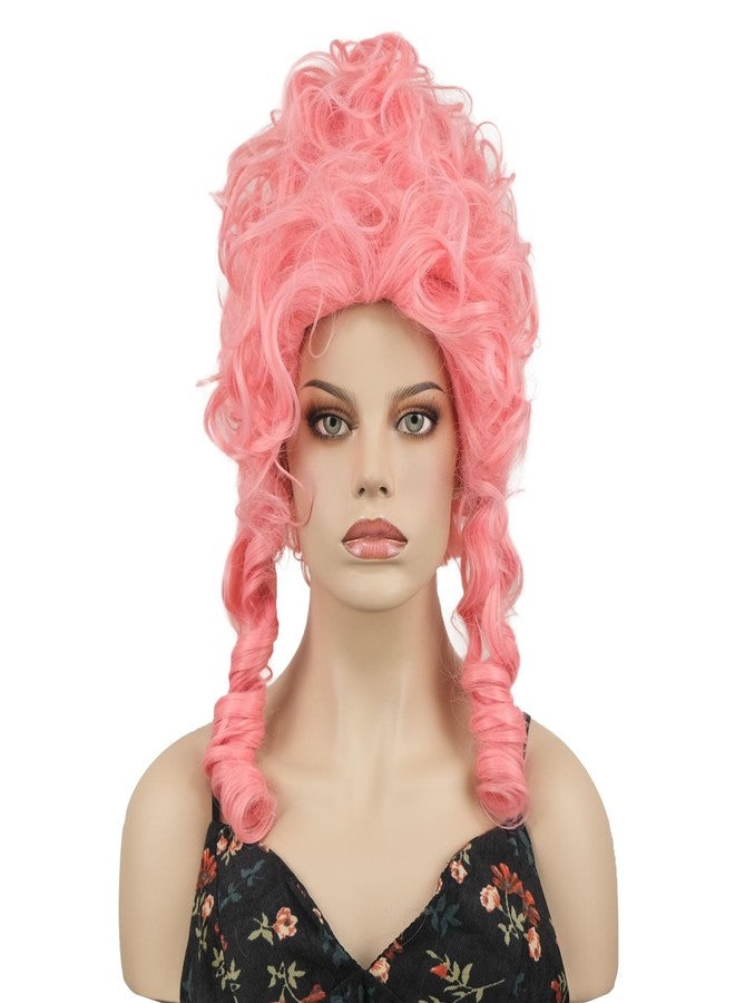 ايمول شعر مستعار وردي مجعد من إيمول للنساء، شعر مستعار على شكل خلية نحل، شعر مستعار بتصميم ملكة عتيقة، زي تنكري للهالوين، شعر لحفلات التنكر - Image 1