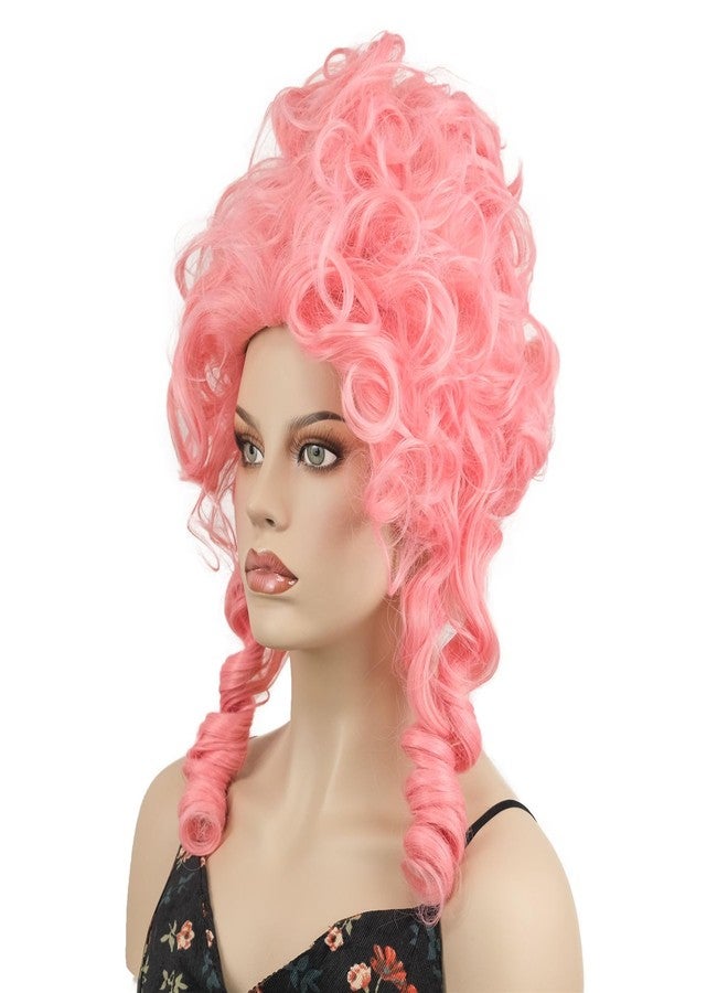 ايمول شعر مستعار وردي مجعد من إيمول للنساء، شعر مستعار على شكل خلية نحل، شعر مستعار بتصميم ملكة عتيقة، زي تنكري للهالوين، شعر لحفلات التنكر - Image 2