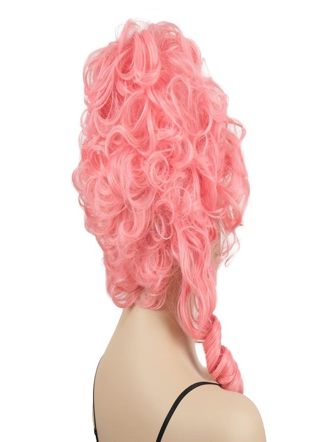 ايمول شعر مستعار وردي مجعد من إيمول للنساء، شعر مستعار على شكل خلية نحل، شعر مستعار بتصميم ملكة عتيقة، زي تنكري للهالوين، شعر لحفلات التنكر - Image 3