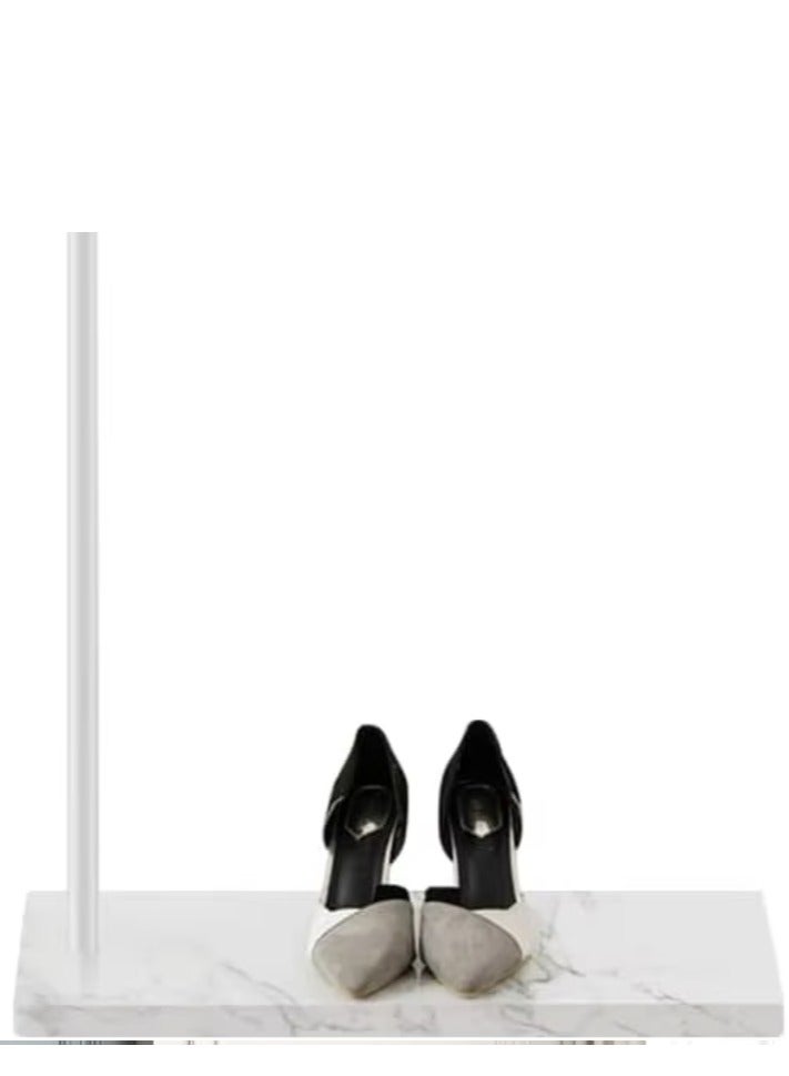 Loquat Metal Coat Rack White Coat Rack Freestanding with 3 Hooks and Marble Base Floor-standing Coat Stand Floor Hanger 170CM - Image 4