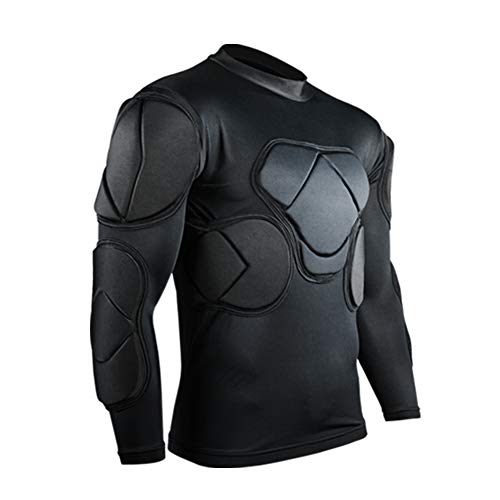 Shinestone Adult Men's Goalkeeper Armor BodyShield Padded Compression Long Sleeves Shirt with Sponge Protector for Football Baseball(Shirt-01,Large) - Image 1