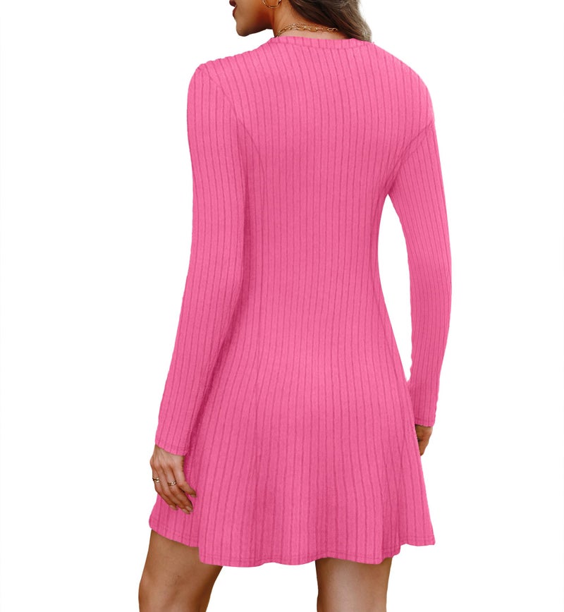 OFEEFAN Pink Mini Dress Flowy Wedding Guest Dresses for Women XL - Image 5