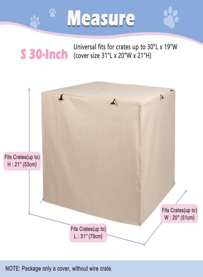 Deblue Dog Crate Cover, Durable Polyester Indoor Pet Kennel Cover Fit for 1 2 Doors Standard Wire Cage 30.0" L x 19.0" W x 21.0" H Tan - Image 2