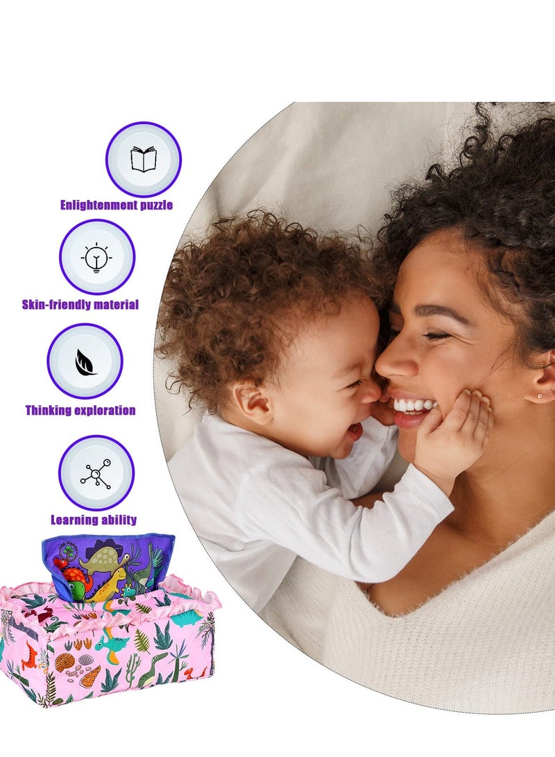 Y&D Baby Tissue Box Toy Sensory Toys Musical Montessori Crinkle Colorful Soft Scarf for Toddlers Infants Newborns Gift  - Image 3