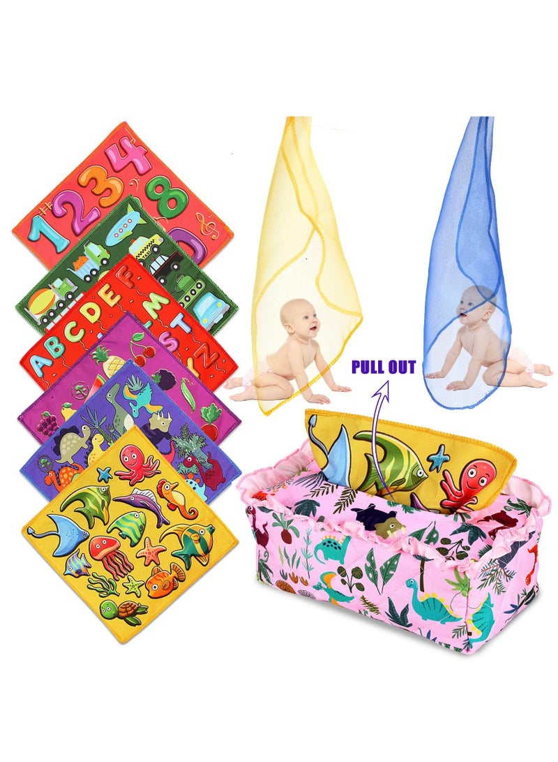 Y&D Baby Tissue Box Toy Sensory Toys Musical Montessori Crinkle Colorful Soft Scarf for Toddlers Infants Newborns Gift  - Image 5