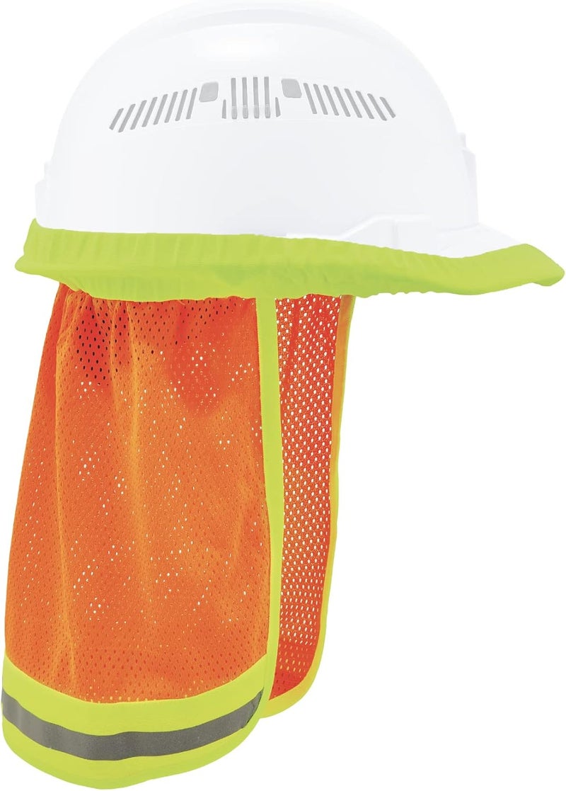 Ergodyne GloWear 8005 High Visibility Reflective Mesh Hard Hat Neck Shade Orange - Image 1