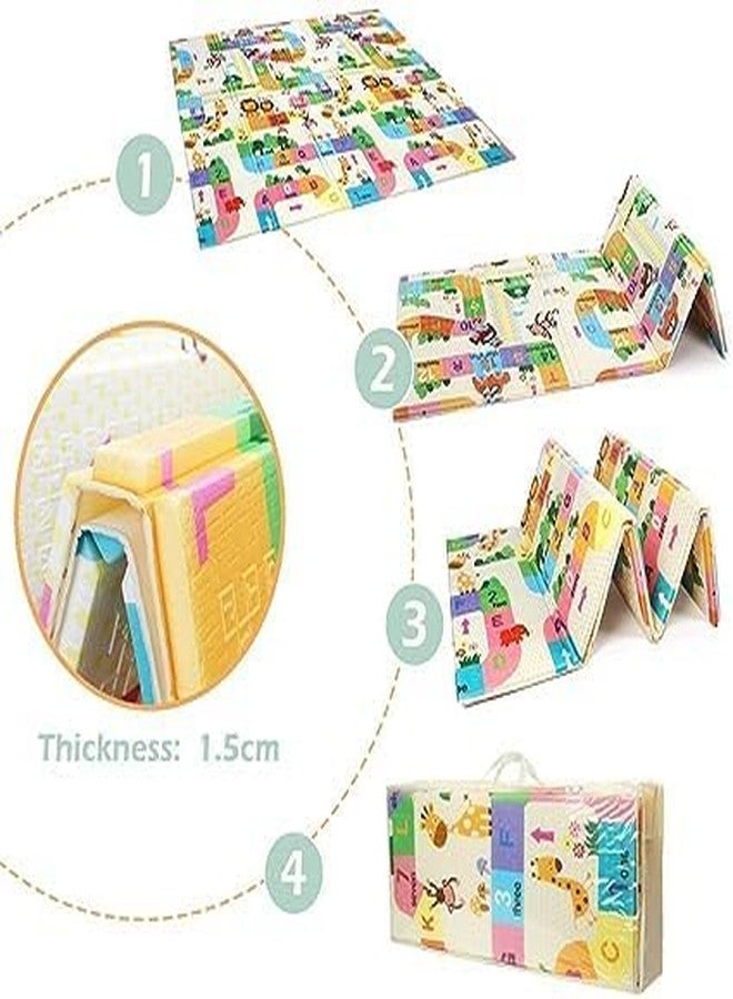 WENGTY Double Sided Water Proof Alphabet Mat Extra Large Reversible Baby Play Mat, Bpa Free Learning & Crawling Foldable Foam Mat(200Cm X 150Cm, 0.8Cm) Multicolor, Count 1 - Image 5
