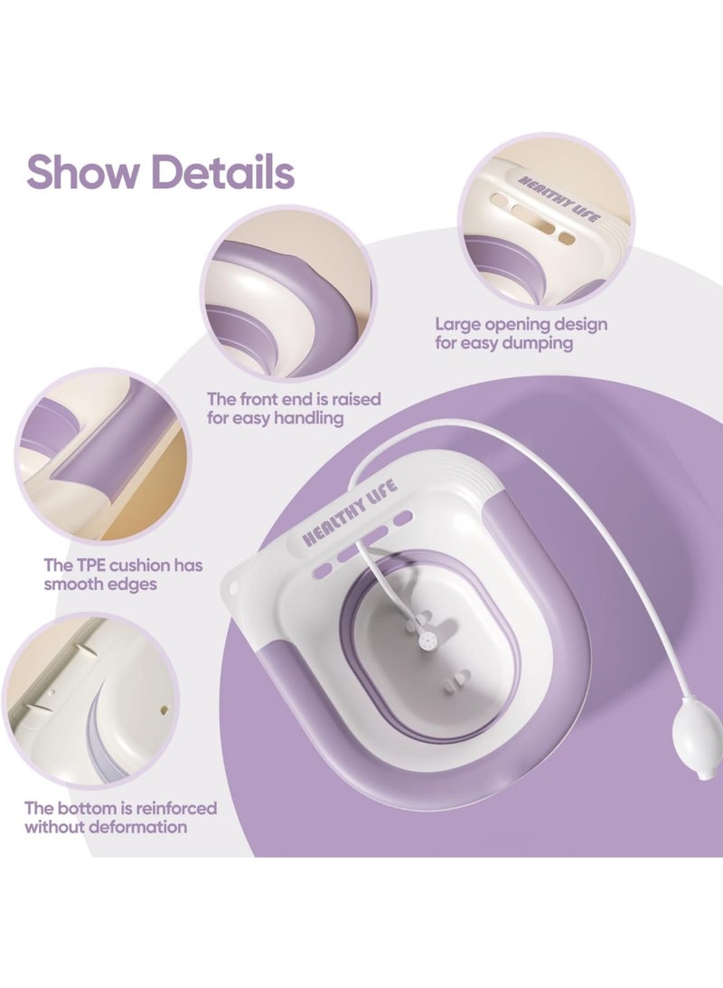 Anmi Portable Sitz Bath with Sprayer for Postpartum & Hemorrhoid Care – Wide & Deep Basin, Travel Bidet for Adults & Kids, Women's Health Care - Image 2