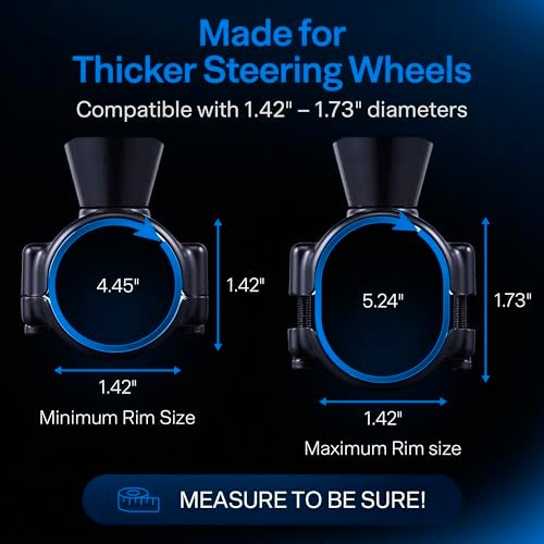 TopLife Steering Wheel Knob XL – Stealth Black Edition, Heavy Duty No-Logo Spinner for Large Wheels (1.42"–1.73"), Smooth Bearings, Comfortable Grip for Trucks, Vans, Pickups, SUVs, Tractors, & Forklifts - Image 5