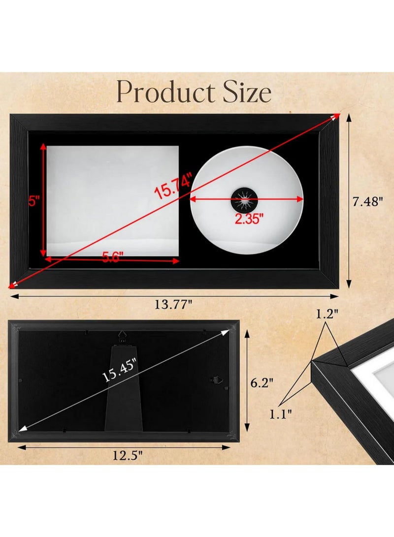 1pcs Handmade Solid Wood CD Music Album Cover Decorative Picture Frame With MDF Backing And Wall Hangers For Weddings Birthdays Ancient Stylish Home DIY Decor For Album Covers Display - Image 3
