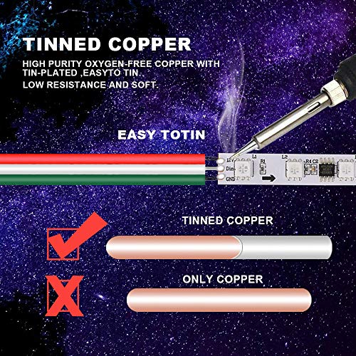 CARLITS 22AWG 65.6ft 3 Conductor Extension Cable Wire Cord Line 20m Stranded Tinned Copper 22 Gauge 3Pin Color Wire 12V 24V DC for WS2812b WS2811 Dream Color Led Strip Lights - Image 4